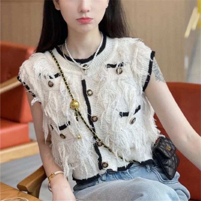 【tops】フリンジニットTシャツG20159