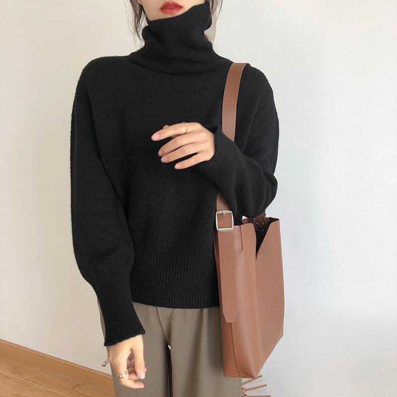【tops】ハイネックニットプルオーバー M19163