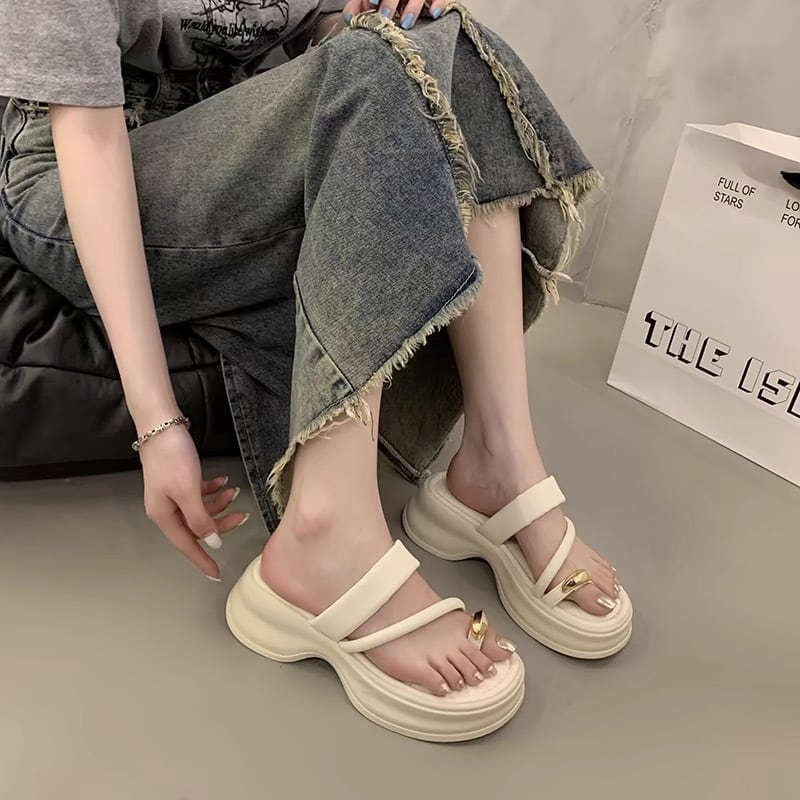 【shoes】2色厚底スリッパF7497