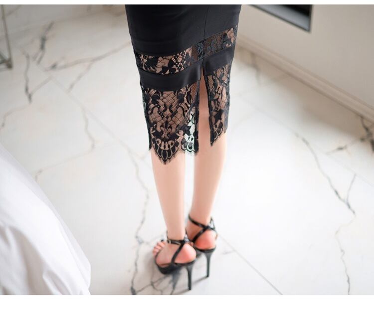 【dress】レース切り替えタイトワンピース G21478