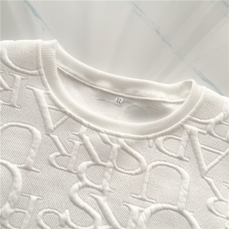 【tops】INS風秋新作ラウンドネック長袖無地着回し薄手英字柄パーカーF0715