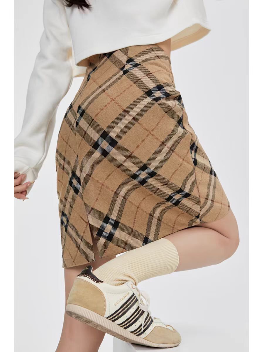 【bottoms】チェック柄ラシャ生地スカートG23476