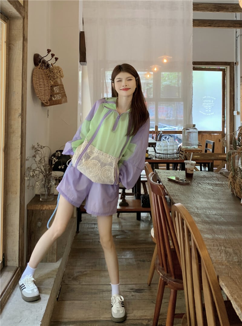 【outer】レース切り替え日焼け止アウターG20351