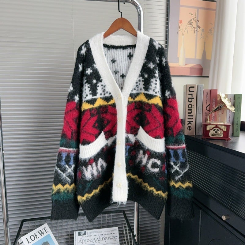 【outer】カラフルニットカーディガン Q7140