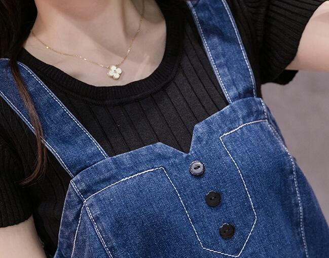 【dress】カジュアル気質満点レディース プラスサイズデニムサロペットワンピース G0164