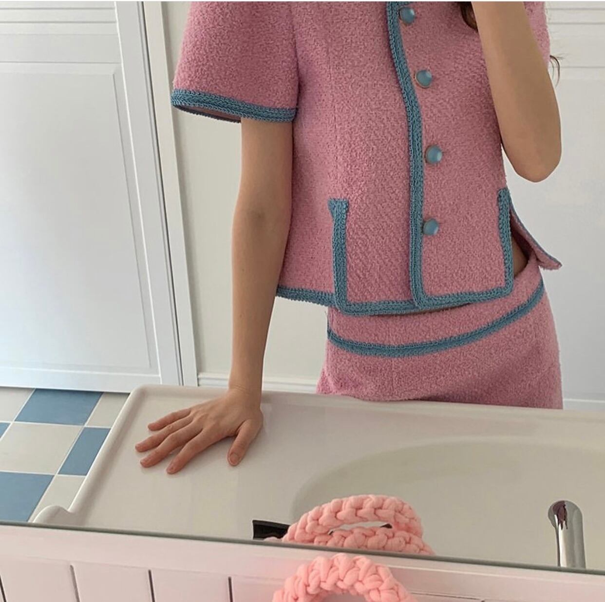 【set】ファッションand清新!!気質満点夏スリットアウター+ スカート2点セットG8315