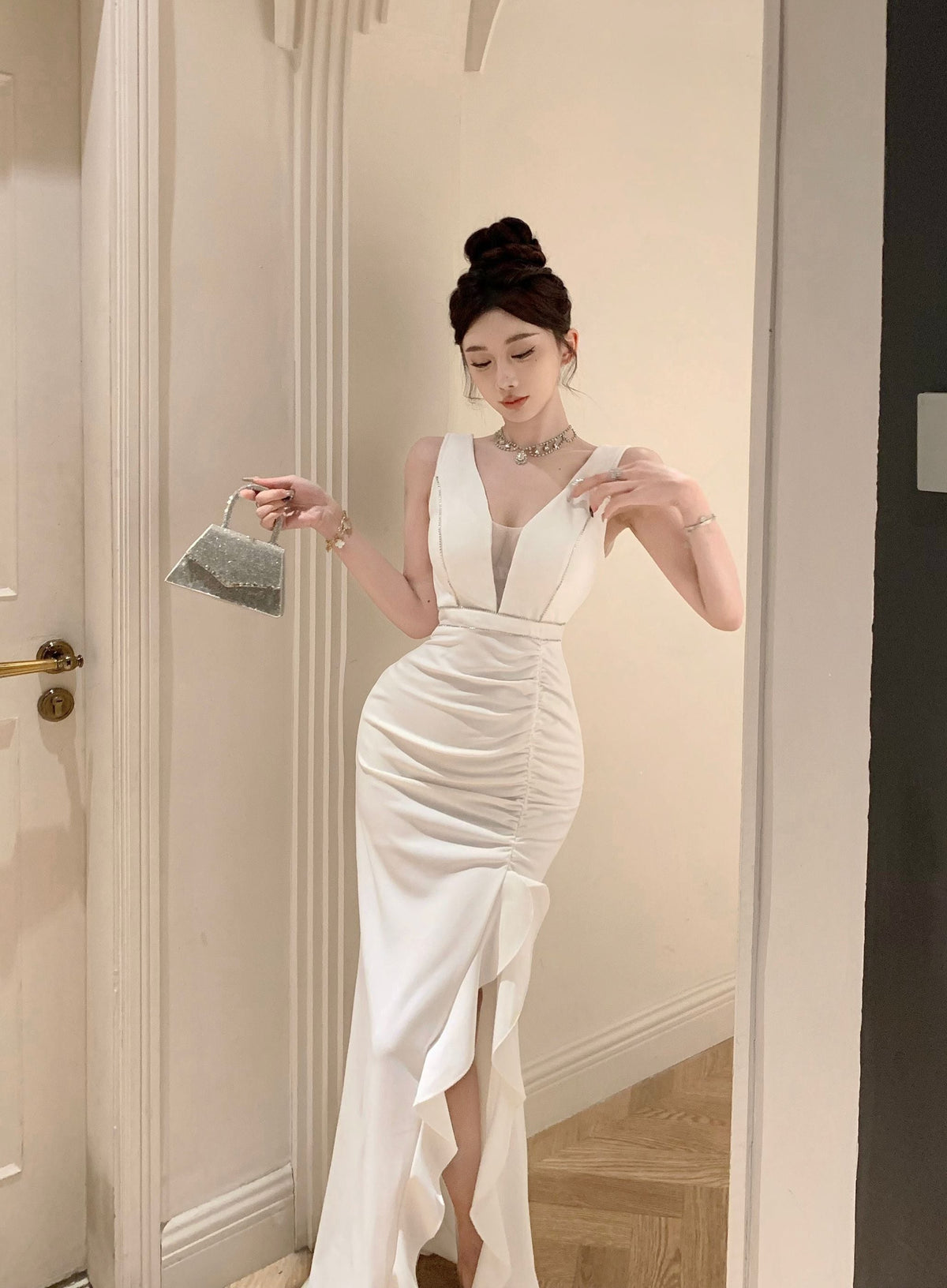 【dress】スリットワンピース M24072