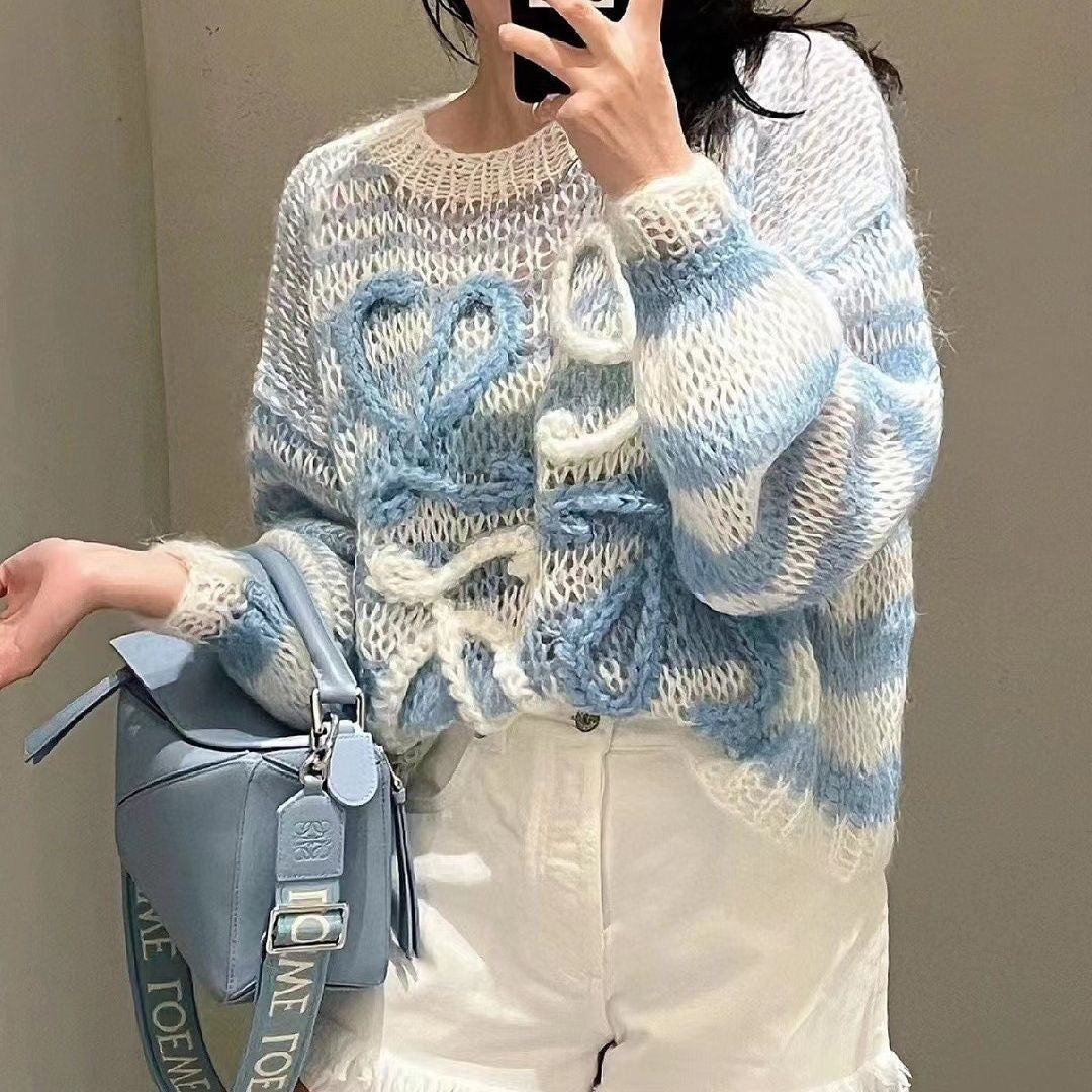 【tops】3色長袖ニットセーターF8032