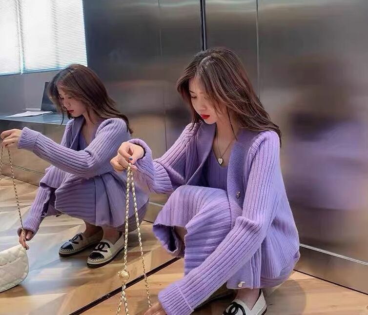 【set】OL通勤着痩せファッションセーター2点セット G2068