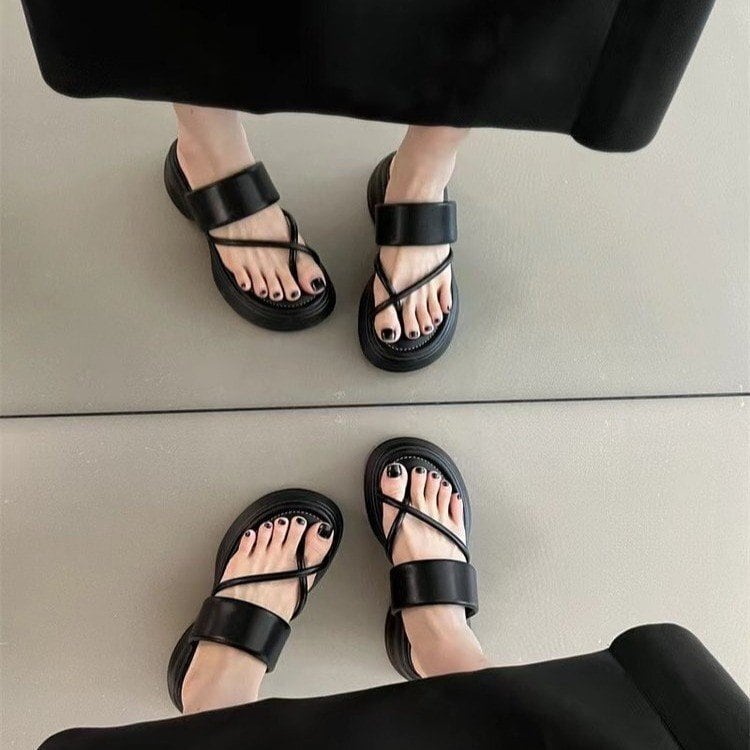 【shoes】2色厚底スリッパF7495