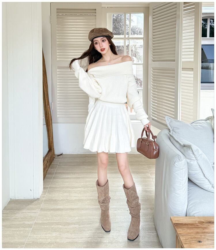 【dress】ボートネックニットワンピース M27486