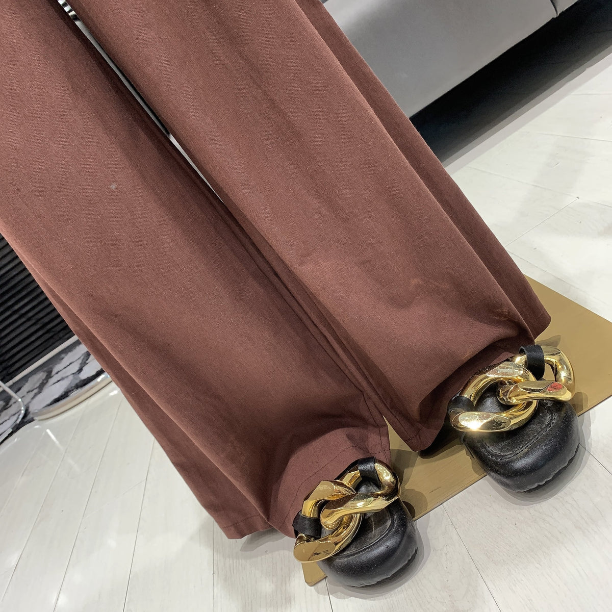 【set】ノースリーブトップス+ワイドパンツセットベルト付き M24993