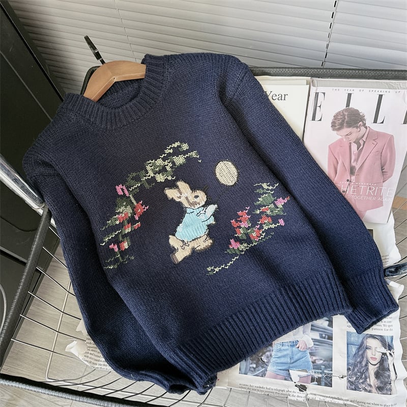 【tops】カートゥーンニットセーター M27634