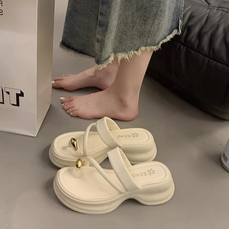 【shoes】2色厚底スリッパF7497