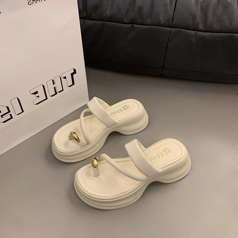 【shoes】2色厚底スリッパF7497