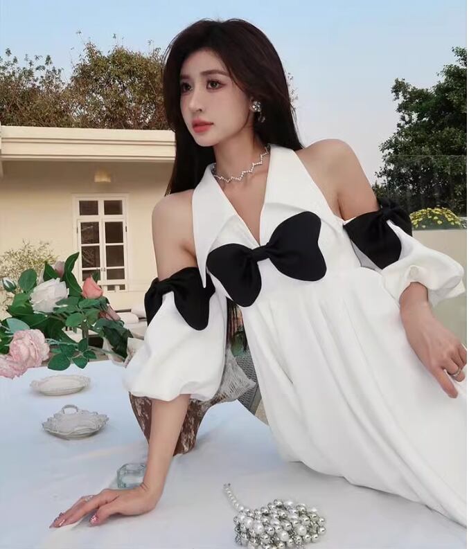【dress】リボン配色ワンピース G20080