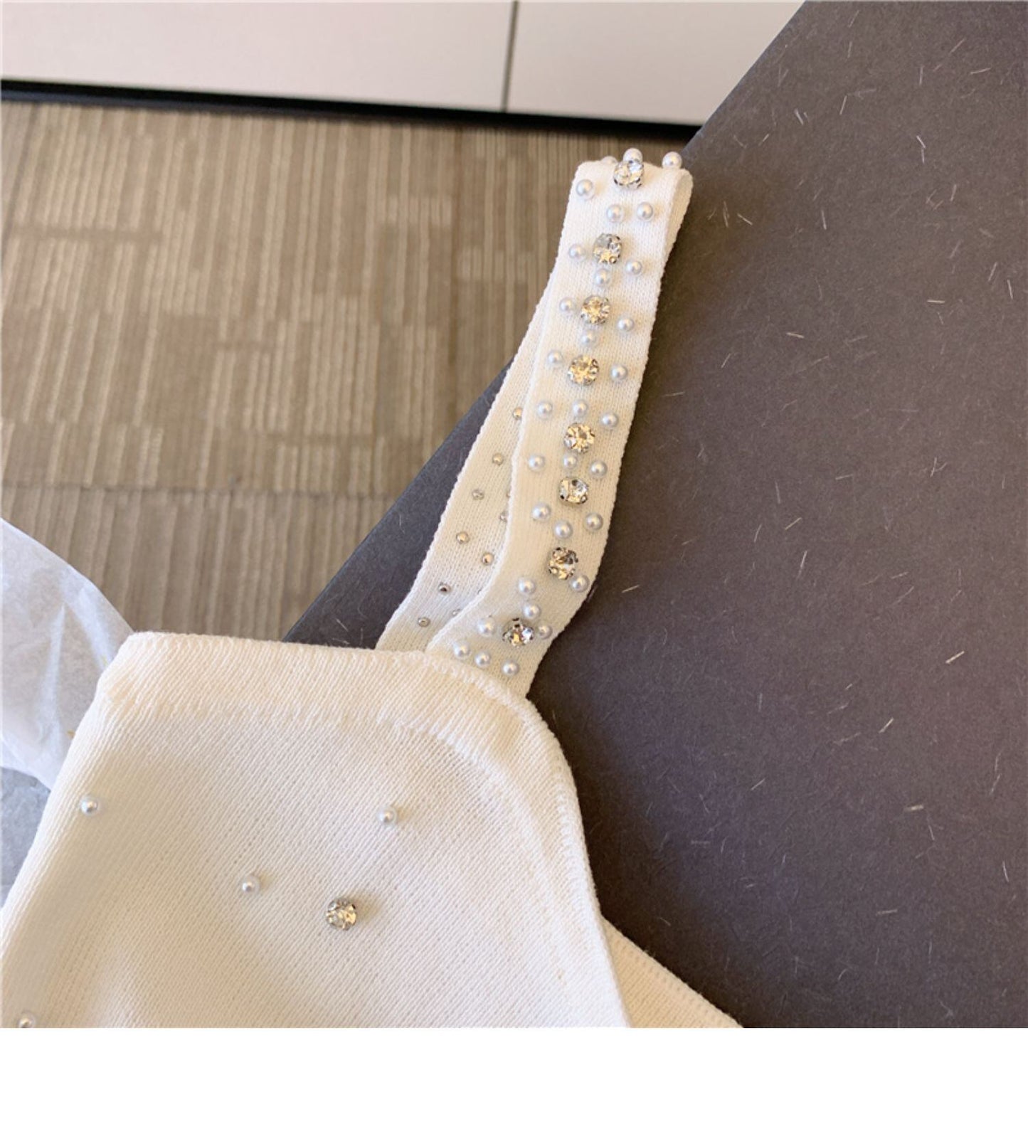 【tops】ラインストーンニットキャミソールF7049