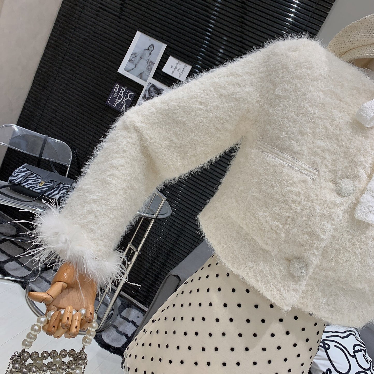 【outer】ファーショートコート M28441