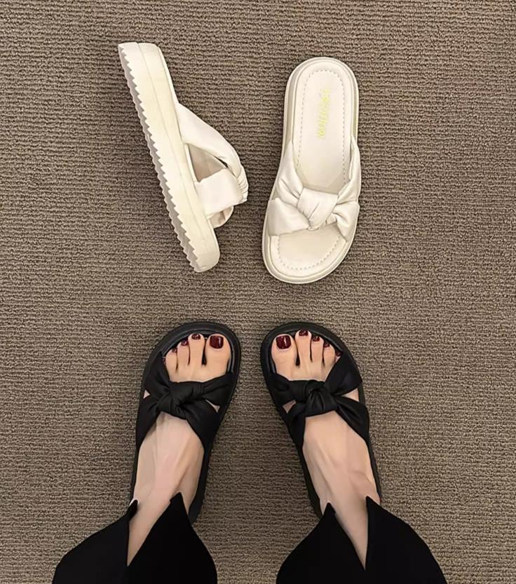 【shoes】2色厚底スリッパF7475