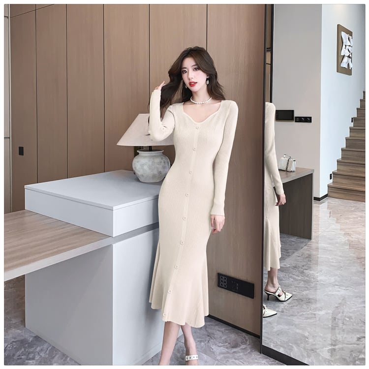 【dress】マーメイドニットワンピース M28242