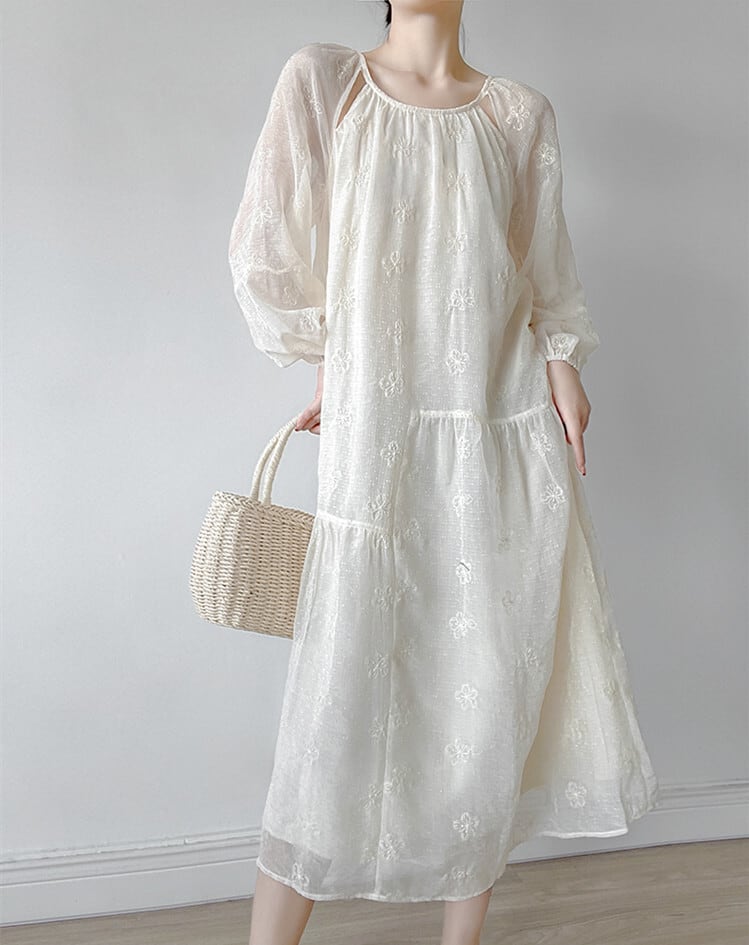 【dress】フラワー刺繍ワンピース N2988