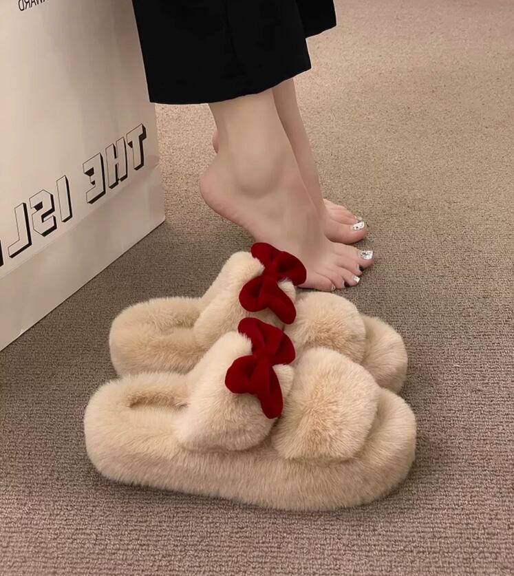 【shoes】可愛い厚底ファースリッパG19081