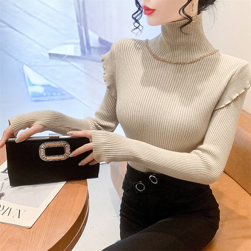 【tops】フリルニットトップス M27693