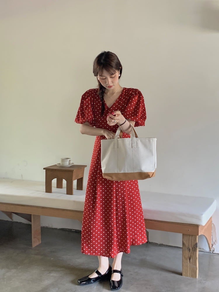 【dress】ドット柄ワンピース M24778
