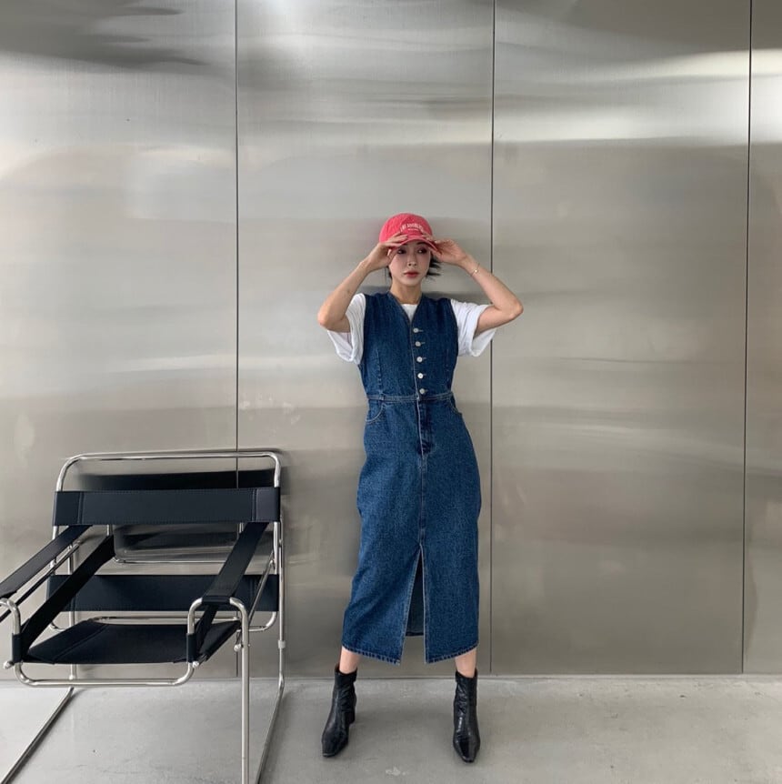 【dress】デニムベストワンピース M23919