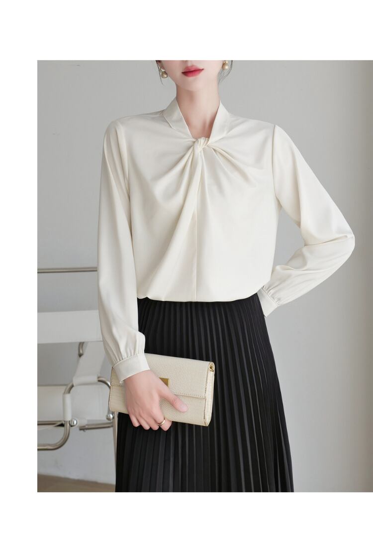 【tops】Vネック長袖ブラウスG21080