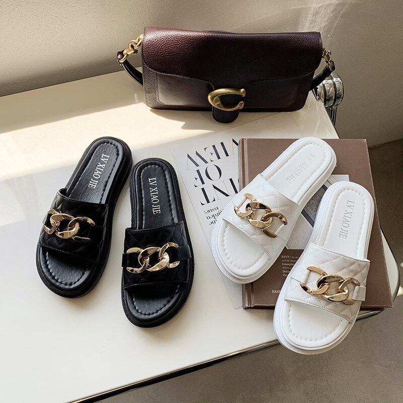【shoes】絶対流行2色INS風超人気履きやすいキレー目韓国ファションサンダルスリッパF2367