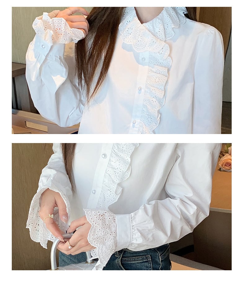 【tops】フリルシャツトップス M29350