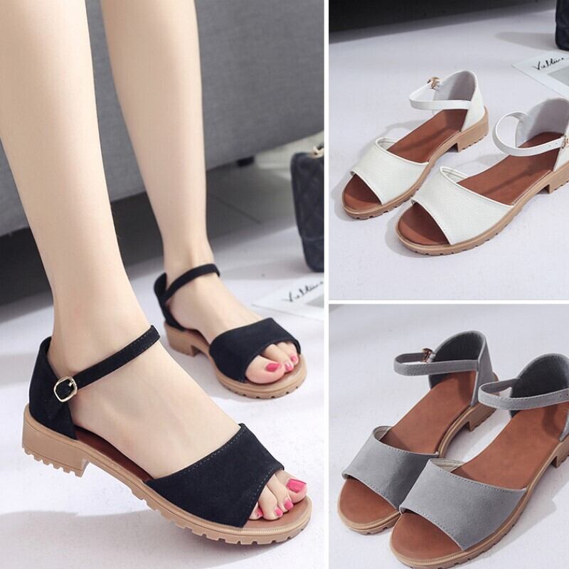 【shoes】大活躍シンプル無地履きやすい合わせやすい3色サンダル