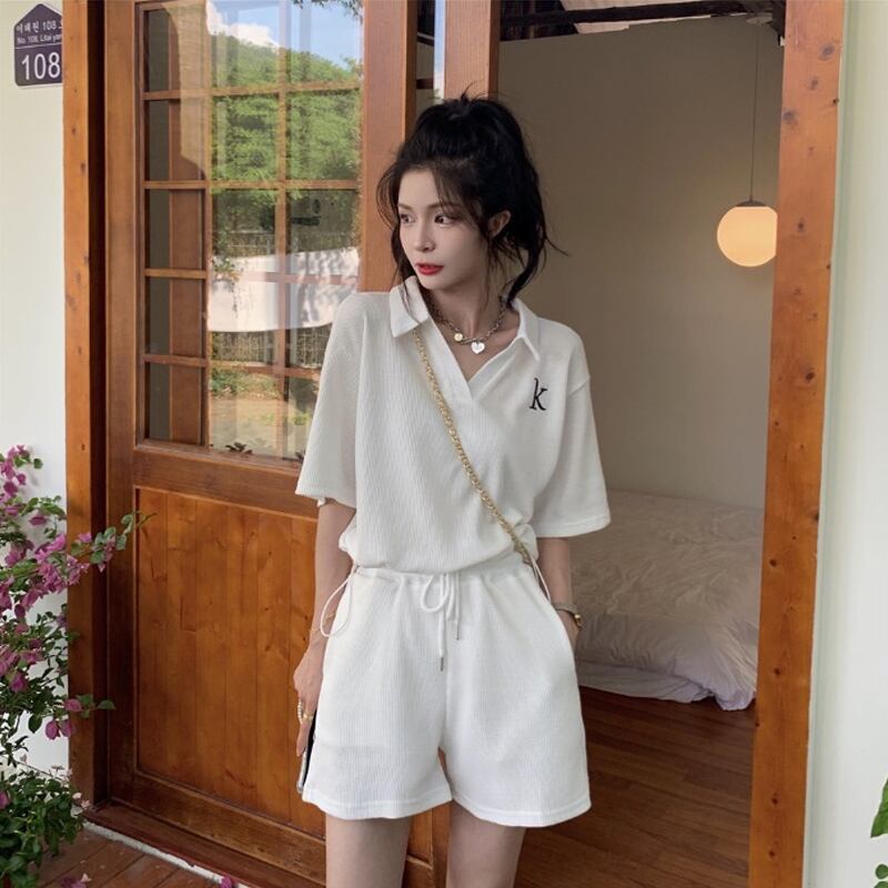 【set】美感いっぱい韓国系ファッション着痩せ着心地良いスウィート洋気2点セット G0651