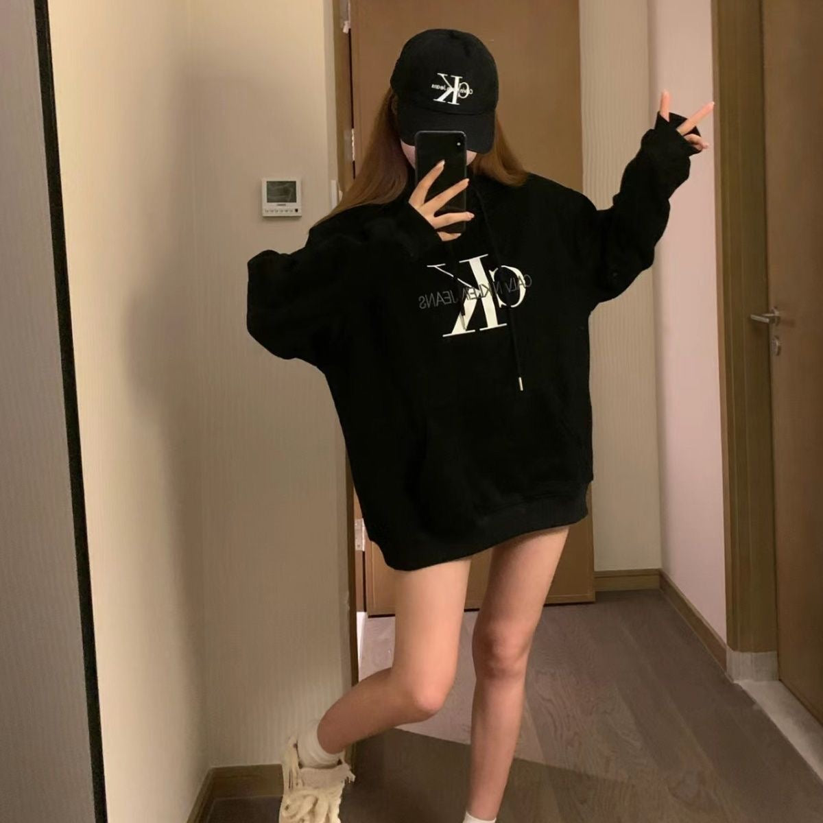 【tops】2色フード付きパーカーF8068