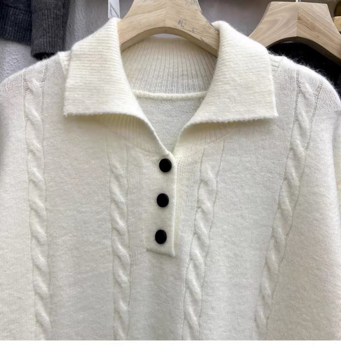 【dress】POLOネックニットワンピース M18757