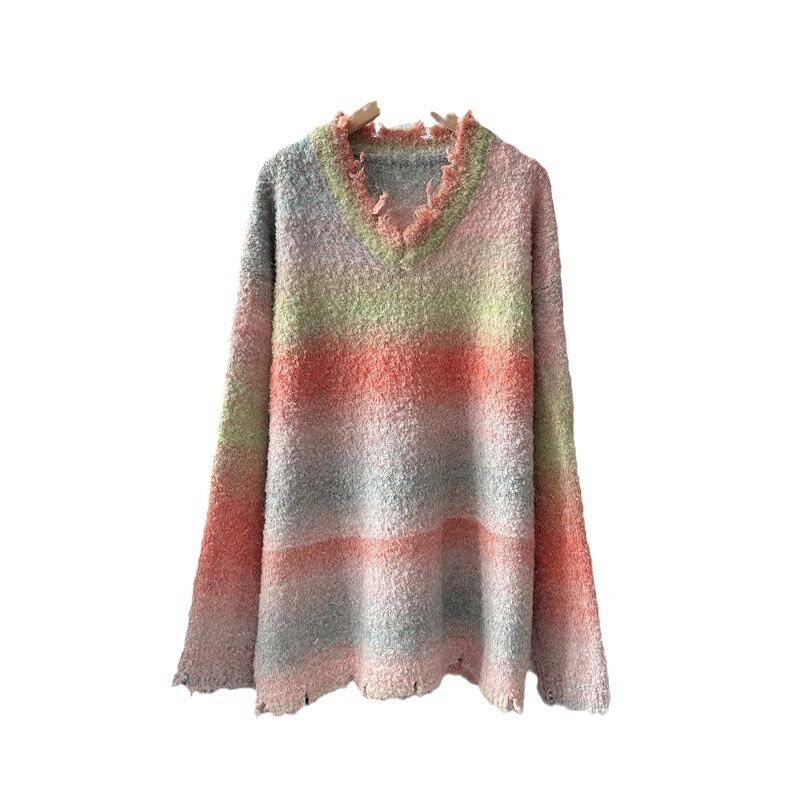 【tops】グラデーションニットセーター M18511