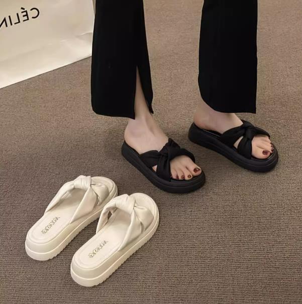 【shoes】2色厚底スリッパF7475