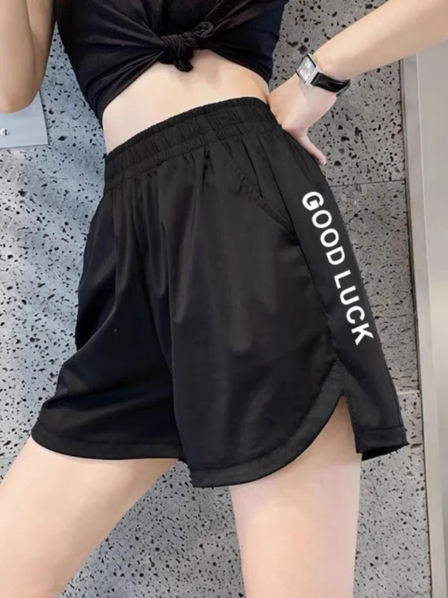 【set】英字柄Tシャツ+ショートパンツ2点セットF7703
