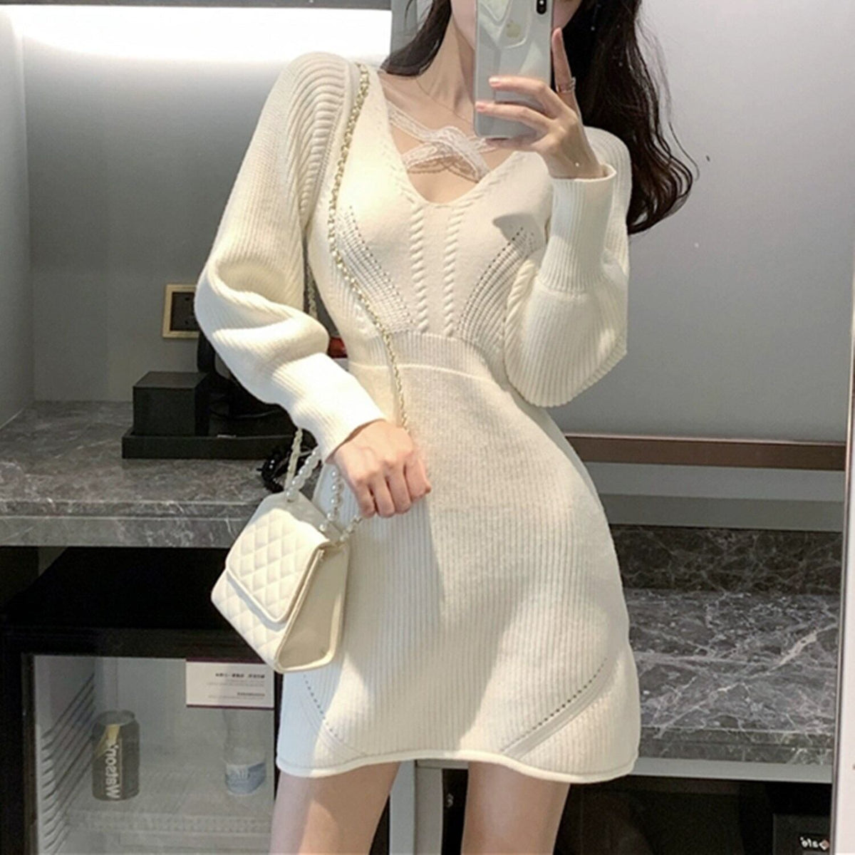 【dress】ニットミニワンピース N2265