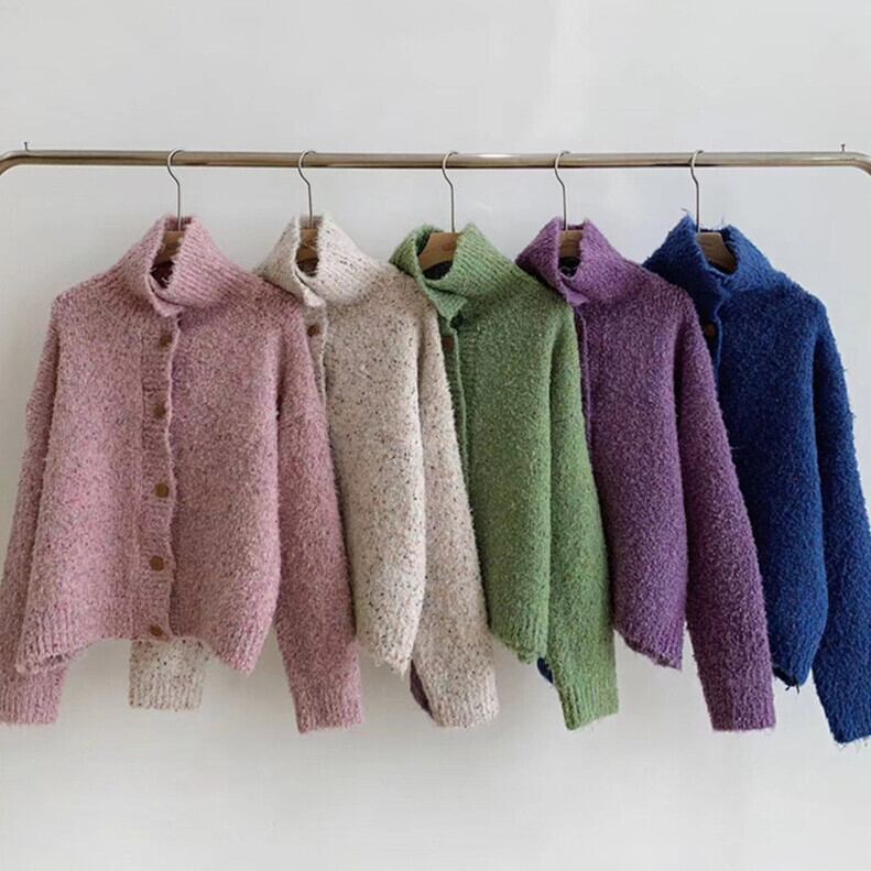 【outer】スタンドネックニットカーデ M28753