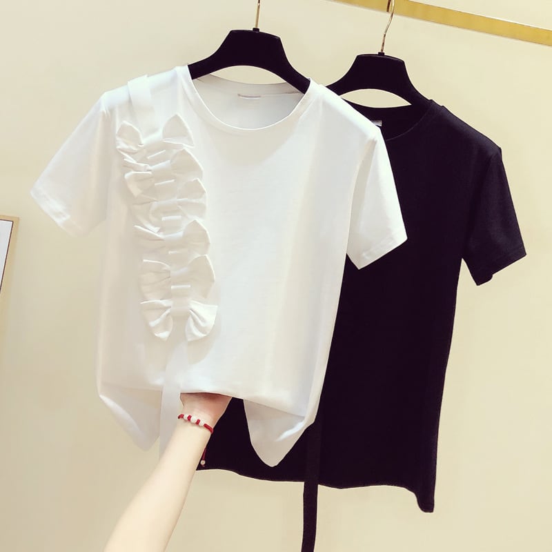 【tops】ラウンドネック半袖TシャツF7325