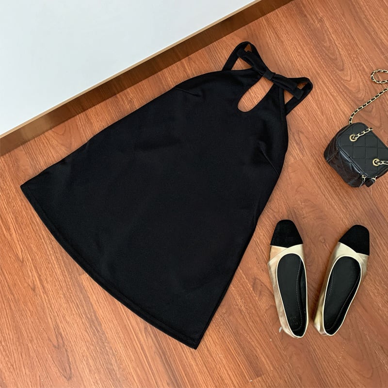 【dress】リボンホルターネックワンピース N3235