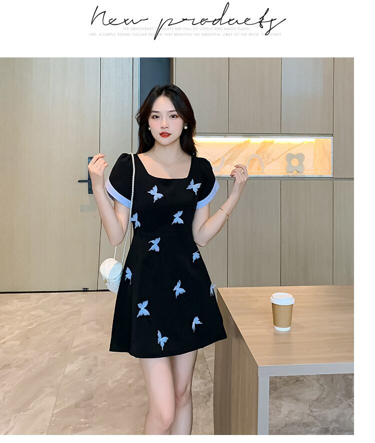 【dress】リボンスクエアネックワンピース G21389