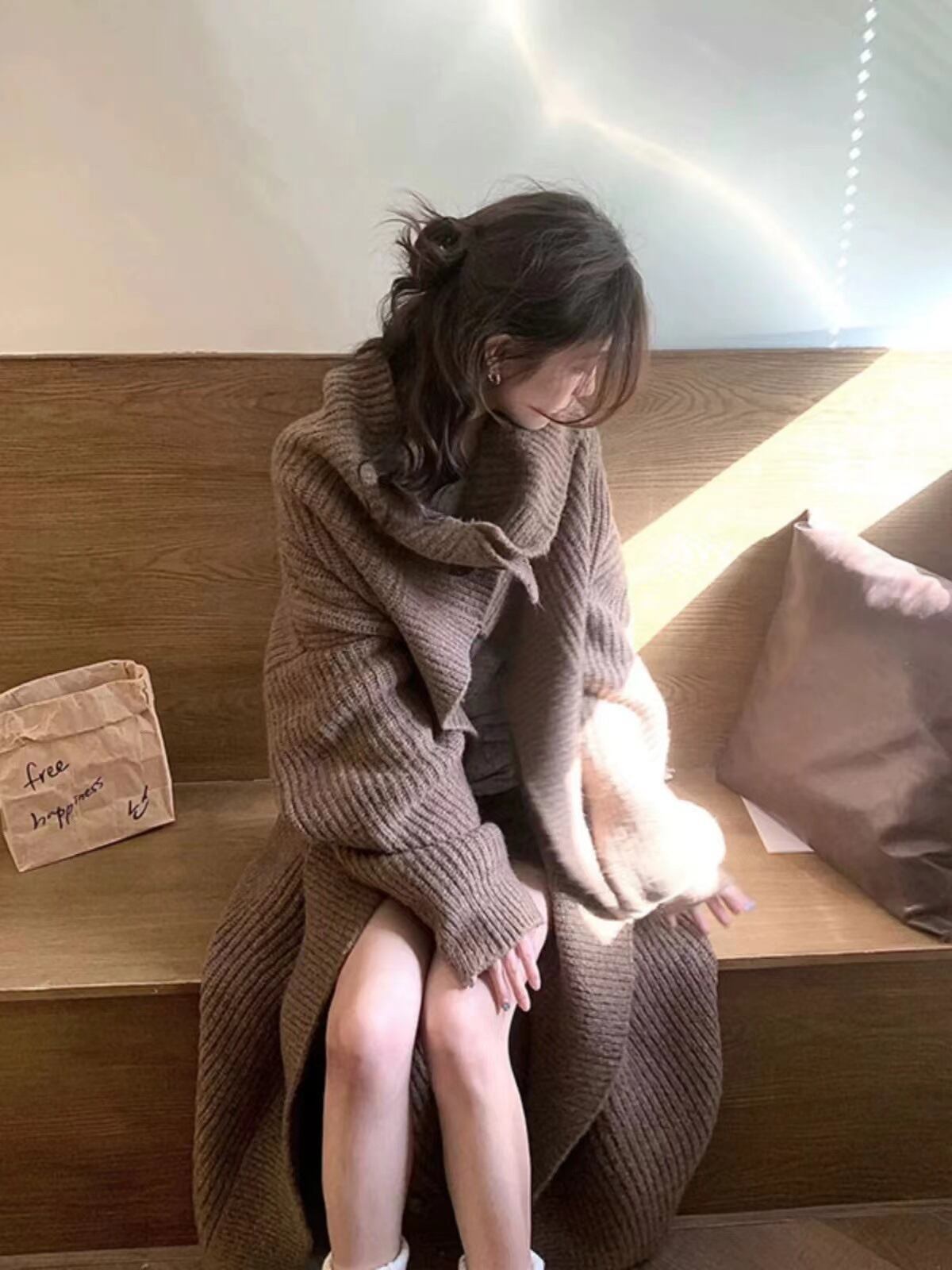 【outer】ロング丈ニットカーデ M27398