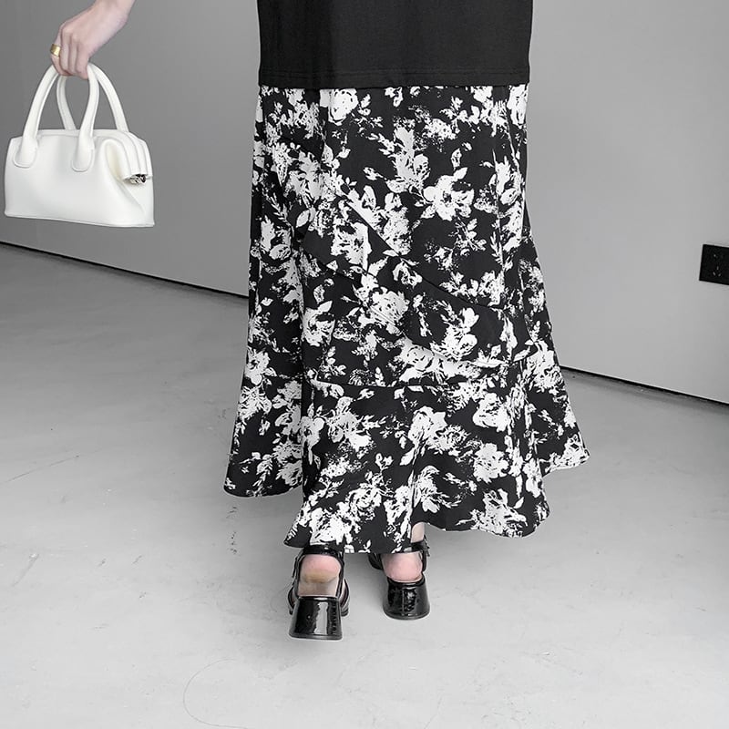 【dress】偽二つ切り替え花柄TシャツワンピースG20456