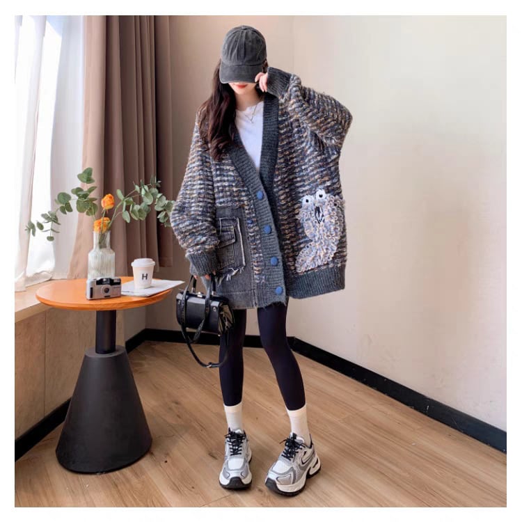 【outer】Vネックニットカーデ M25755