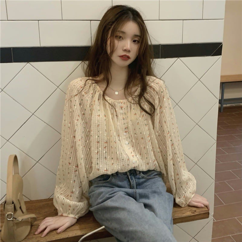 【tops】花柄シャツトップス M25056