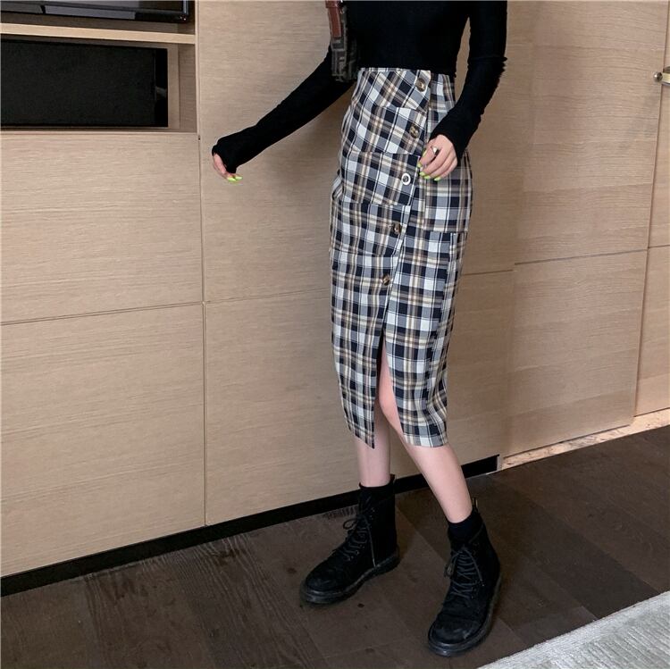 【set】INS風 気質満点Vネック長袖Tシャツ+スカート着痩せ体型カバー2点セット G2167