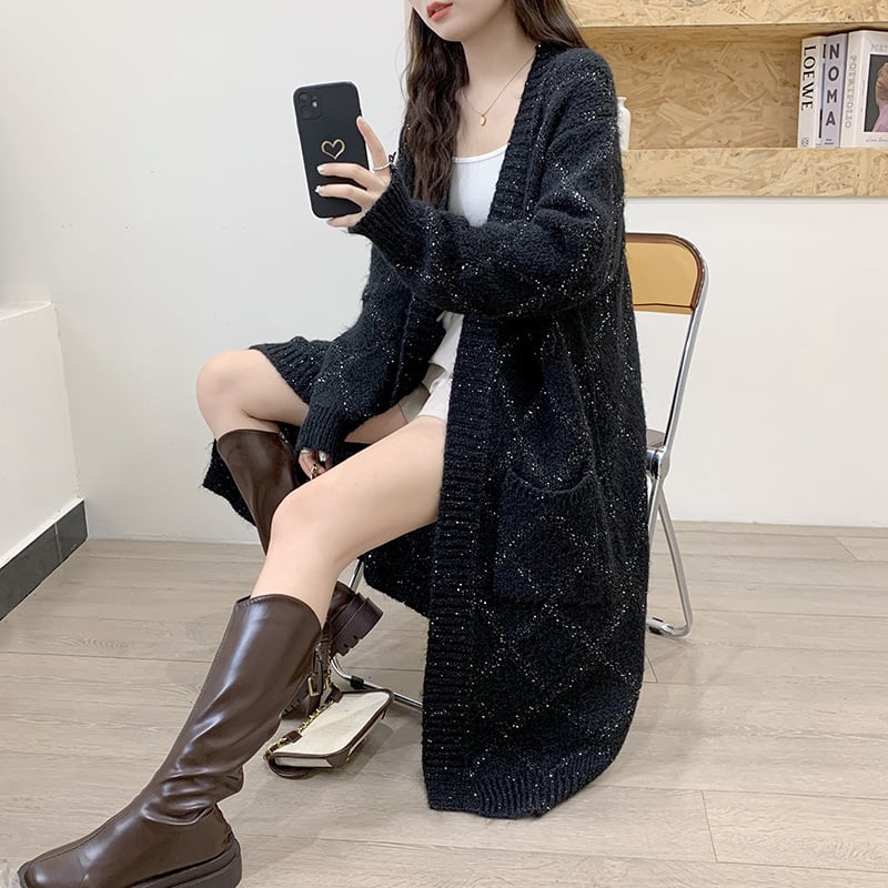 【outer】ロング丈ニットカーデ M26052